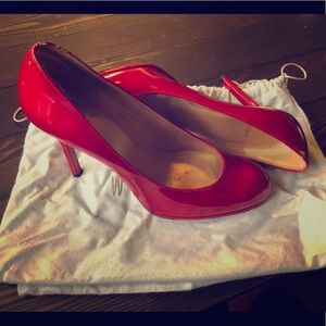 Stuart Weitzman Red Patent Leather Pumps